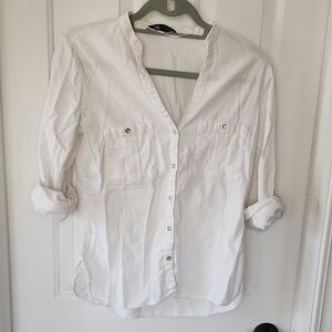Zara White Button-Down Shirt
